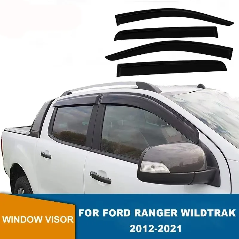 Window Visor For Ford Ranger Wildtrak T6 T7 T8 2012 2013 2014 2015 2016 2017 2018 2019 2020 2021 Sun Rain Guard Window Dflector