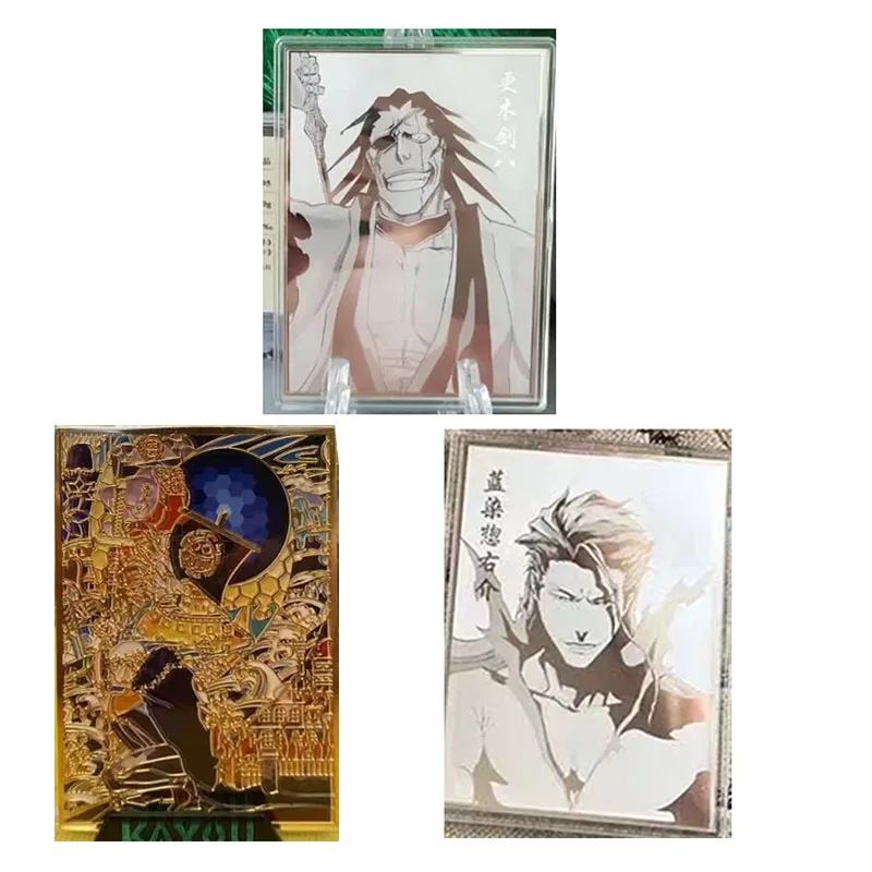 Anime Bleach Zaraki Kenpachi Aizen Sousuke Metal Cards Rare Game Collection Children\'s Toys Boys Surprise Birthday Gifts