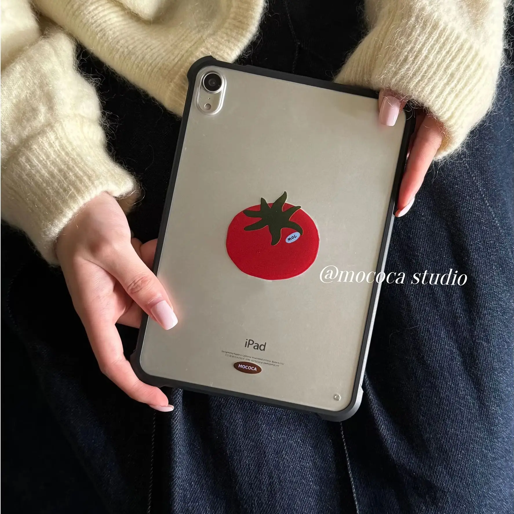 Big Red Tomato Korean Y2K Girl Cover For iPad Pro 13 11th M5 M4 12.9 A16 10 8 7 9th 10th For Ipad Air 11 M2 M3 Mini Tablet Case
