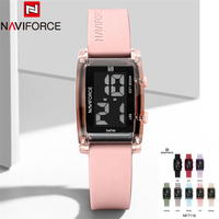 NAVIFORCE Women Watch Top Brand Luxury Waterproof Original Lady Girl Digital LED Date Week Wristwatch Silicone Female Clock 7118