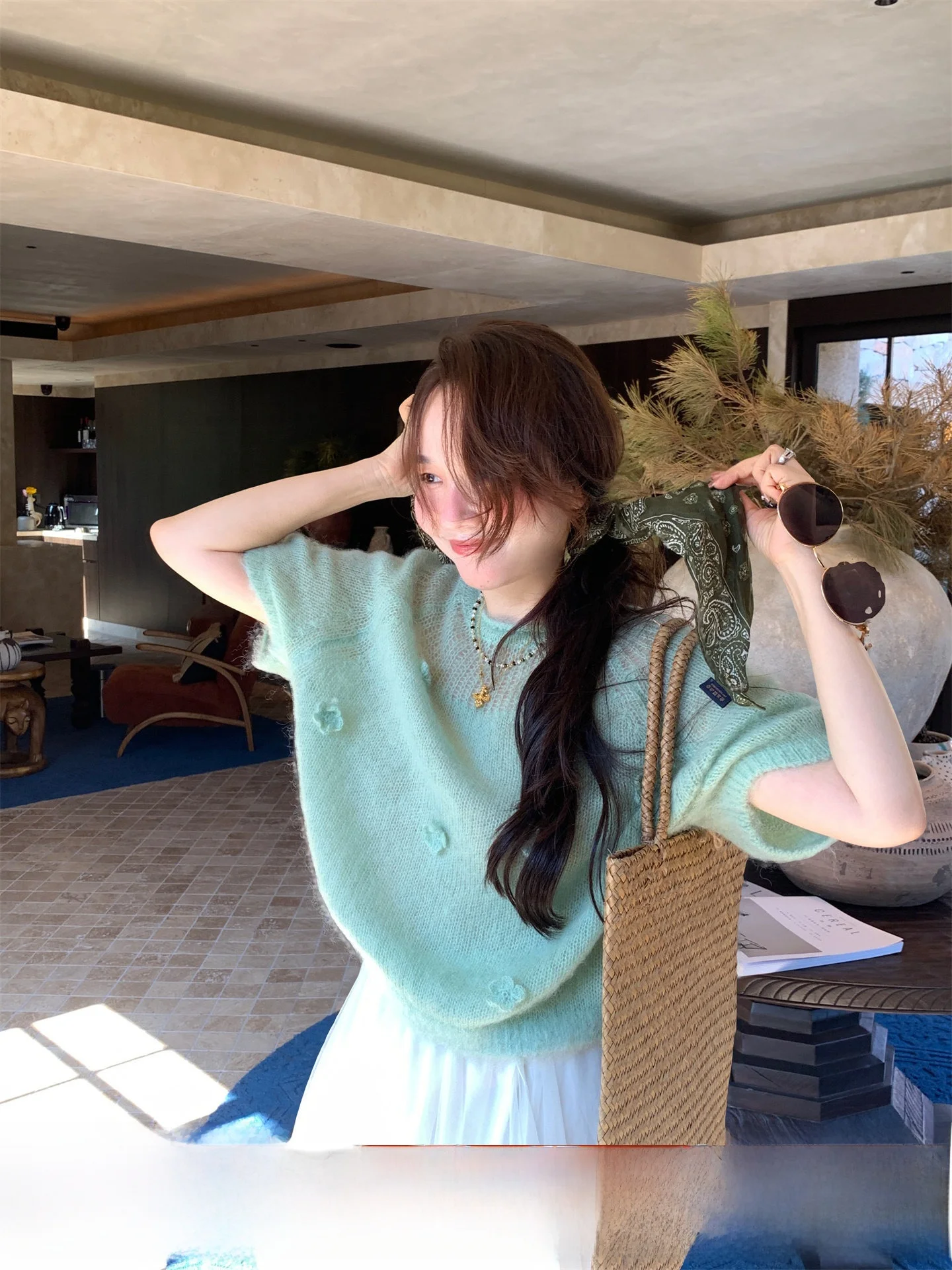 

Женский вязаный шерстяной свитер с круглым вырезом, свободного кроя, для ранней осени, модный, повседневный, утепленный