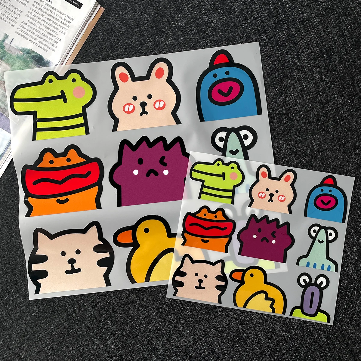 Fun Animal Graffiti Patterns Reflective Car Stickers Motorcycle Auto Moto Bike Scooter Body Helmet Windshield Decals Accessories