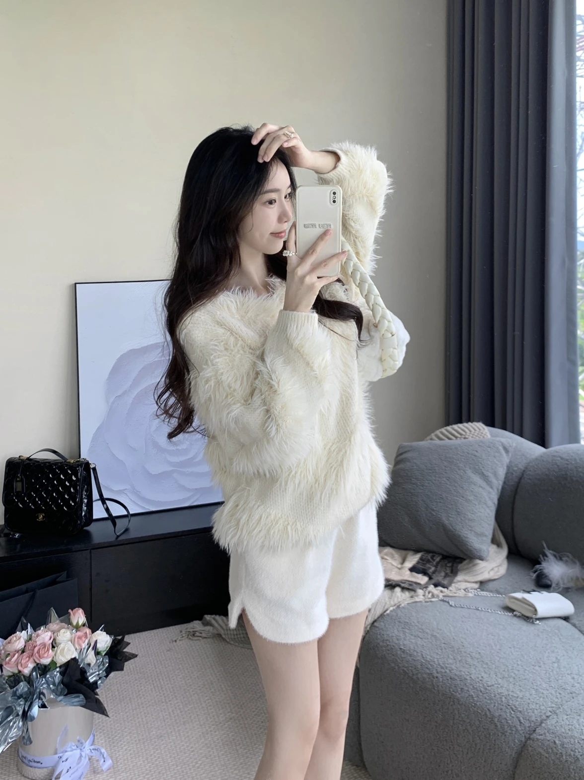 

Уютный вязаный свитер-кардиган Beloved Pure Desire молочно-белого цвета, мягкий, пушистый, комфортный, больших размеров, для женщин