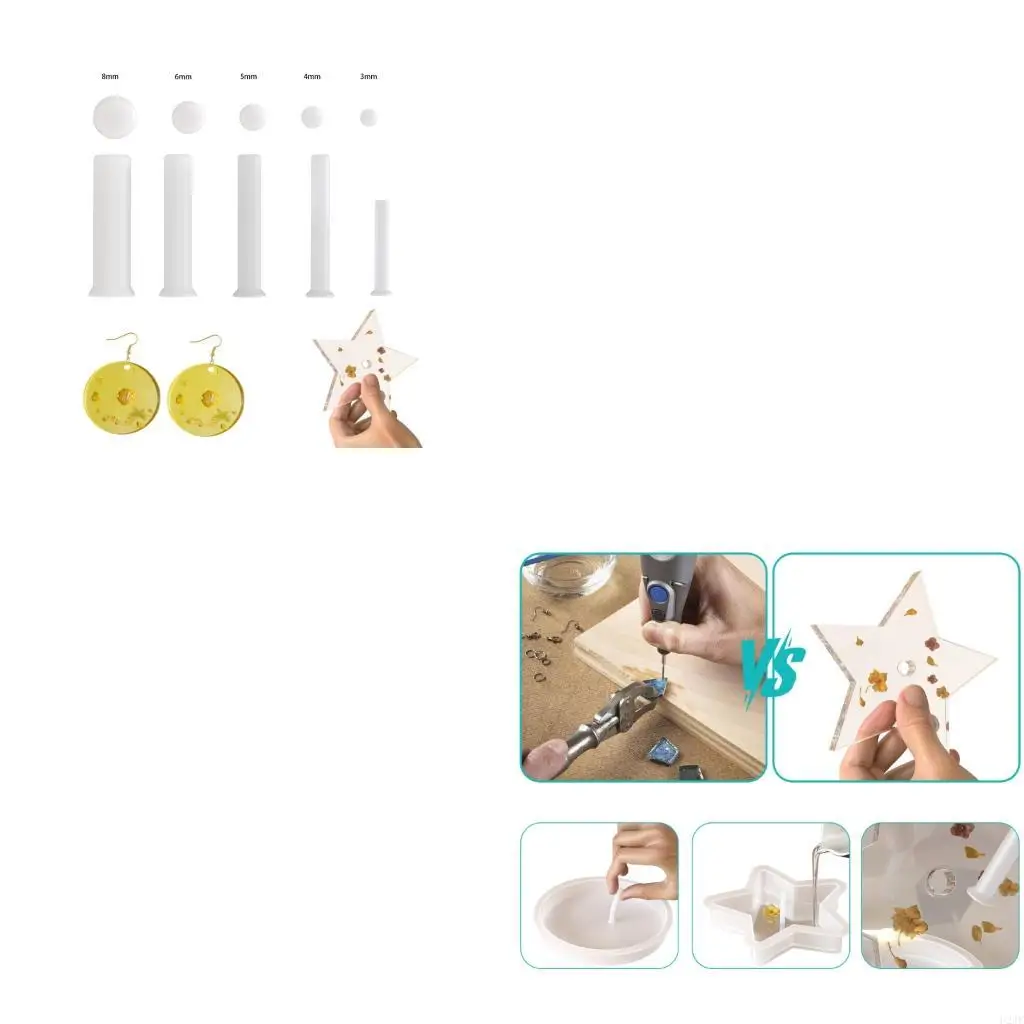 

10pcs Drip Glues Pendant Keyrings Silicone Hole Nails Jewelry Making Accessories