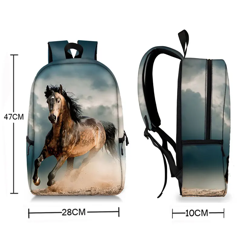 Elegant Horse Backpack Women Men Rucksack Large Capacity Shoulder Bag for Travel Teenager Children School Bags Laptop Backpacks