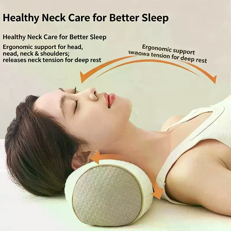Buckwheat Pillows Breathable Cervical Vertebra Pillow Correction Traction Pillow Core For Neck Pain Cylindrical