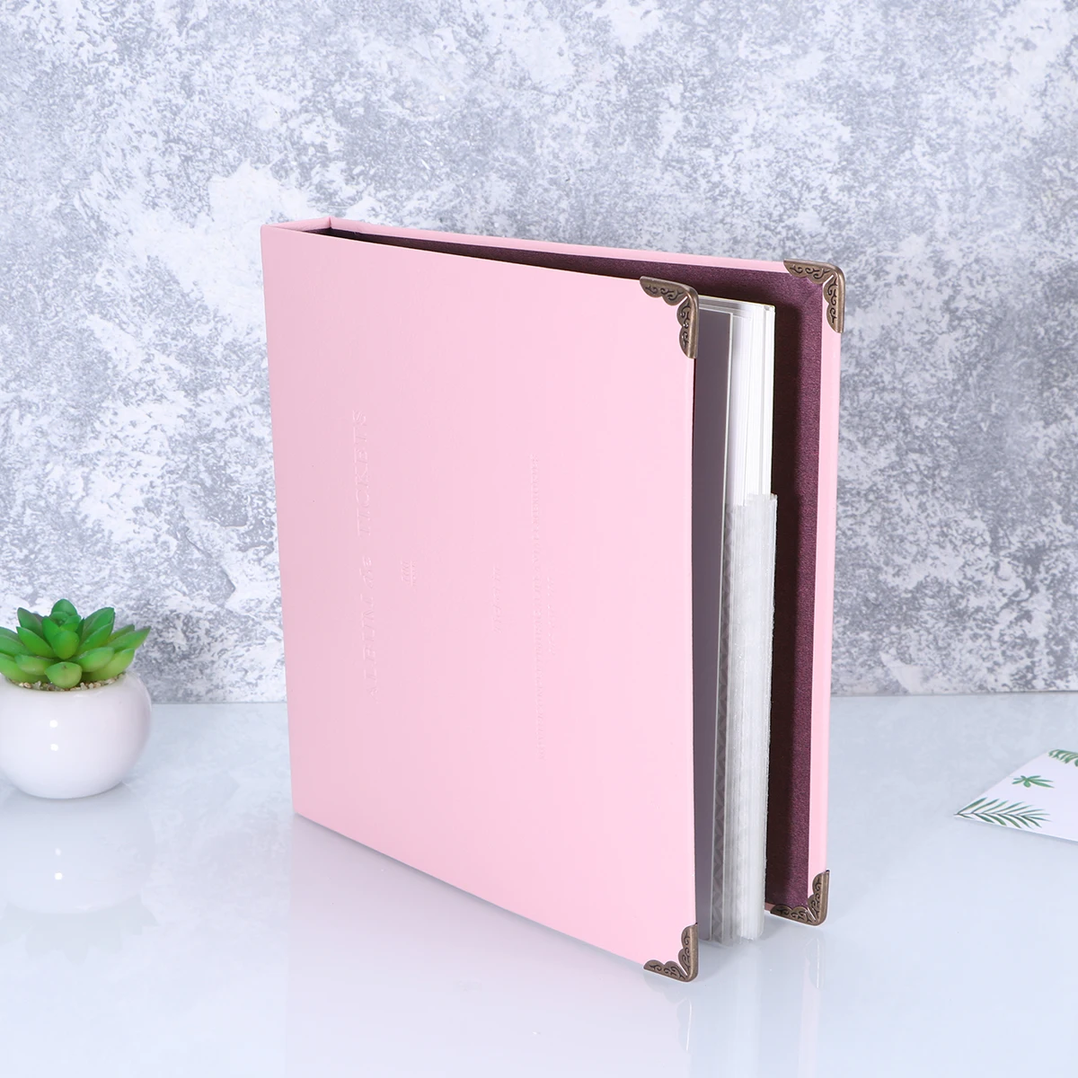 

1pc Receipt Organizer Storage Ticket Collection Book Photo Album For Home Office Durable Premium Material Receipt Holder Pink