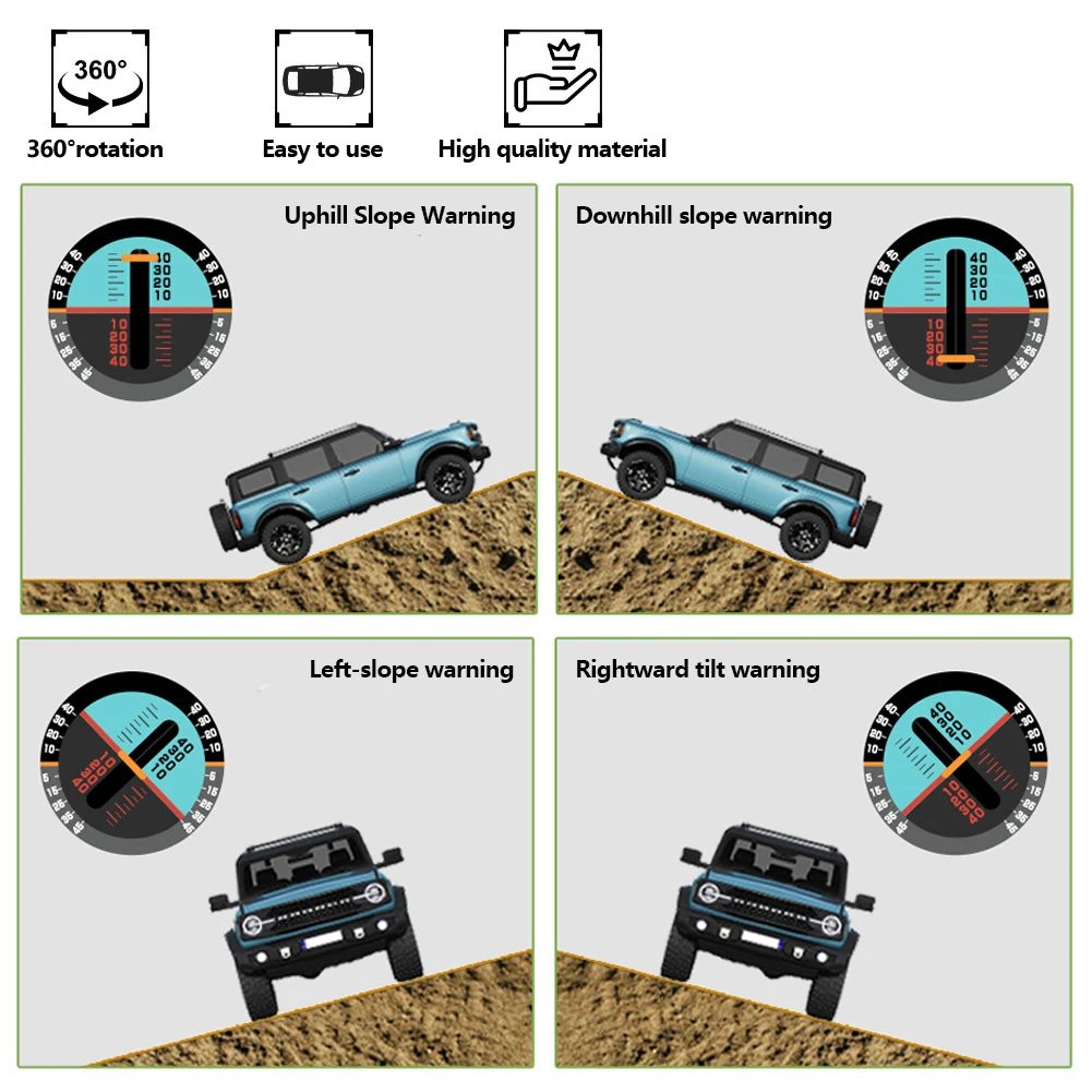 متعددة الوظائف سيارة الميل المنحدر متر المحمولة عالية الدقة السيارات العالمي البوصلة في الهواء الطلق قياس أداة مركبة البوصلة