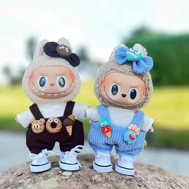 Cute Mini Just Plush Doll'S Clothes Outfit Accessories For Korea Kpop Exo Labubu Idol Dolls Donut Overalls Clothing Diy Kid Gift