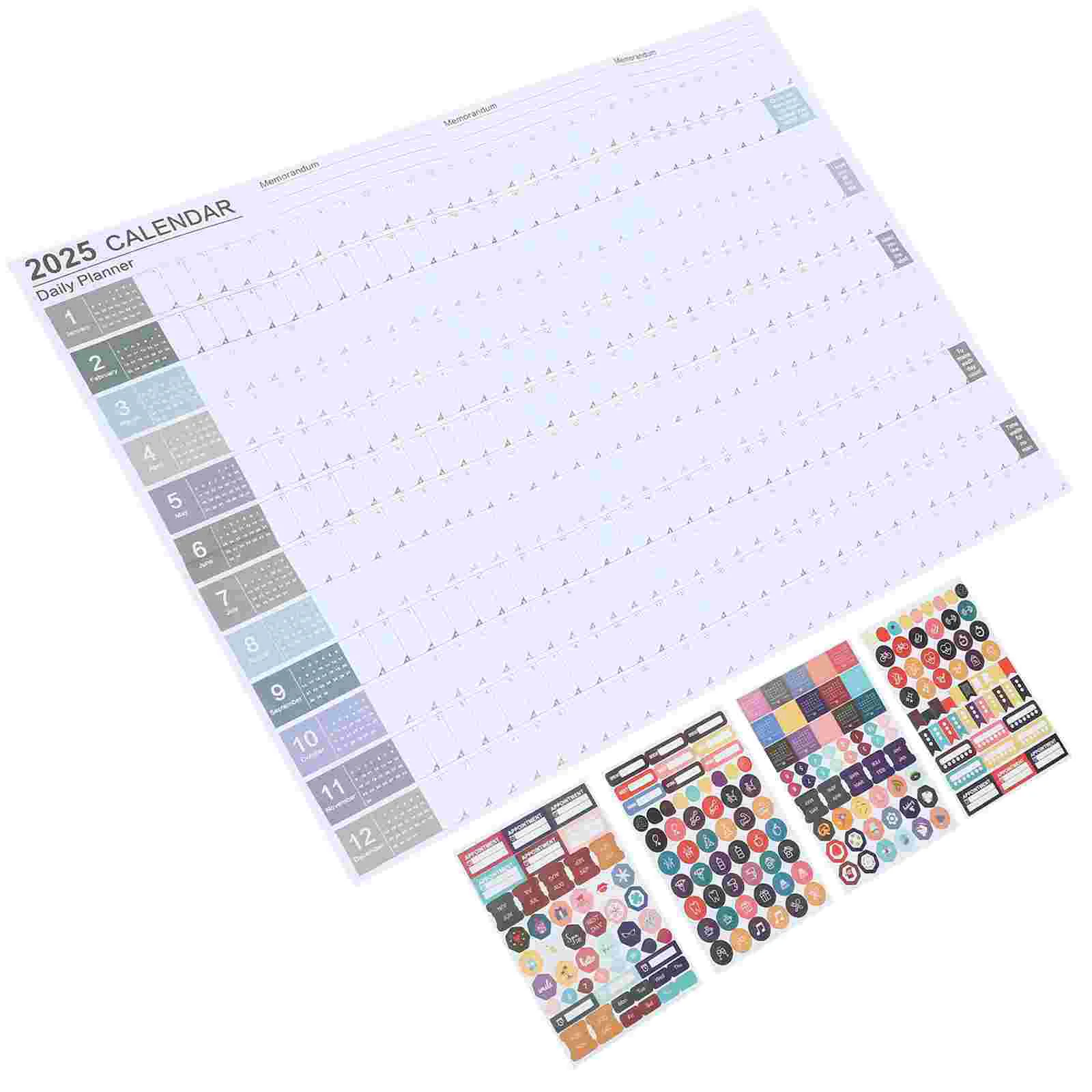 2025 Wall Calendar for Home Multipurpose Practical Schedule Annual Daily Planning Yearly Planner