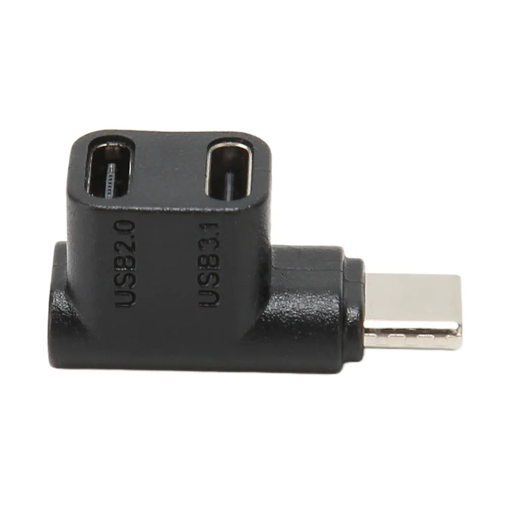 2PCS 10Gbps USB C Adapter 90 Degree Angle 4K@60Hz Right Angle Adapter 100W USB 3.1 Type C Male to USBC 3.1 USB C2.0