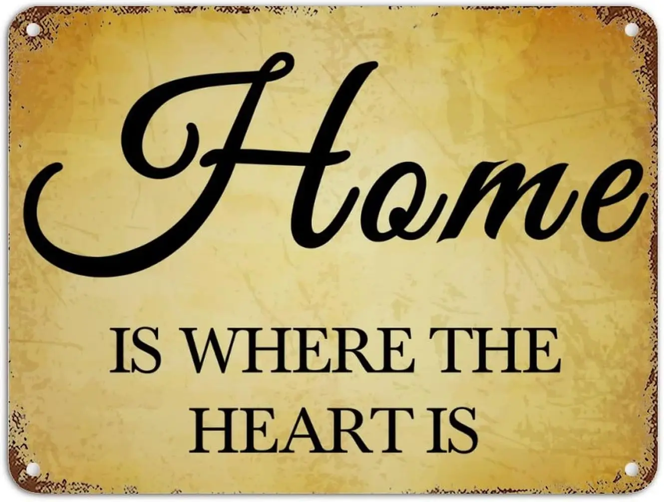 Bible Verse Chic Vintage Metal Signs Inspirational Quotes Family Home is Where The Heart Aluminum Sign  Rustic M