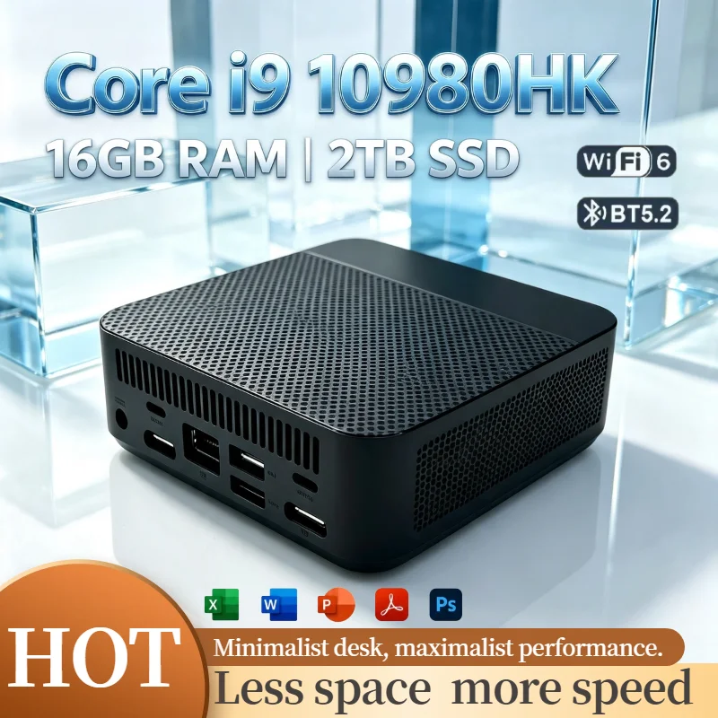 インテル-i9-10980hk-小型ミニpc-16gb-ddr4-m2-nvme-ssd-トリプル4k画面-wifi6-bt52-静音-オフィス-ホーム-プロマックス-ワークステーション