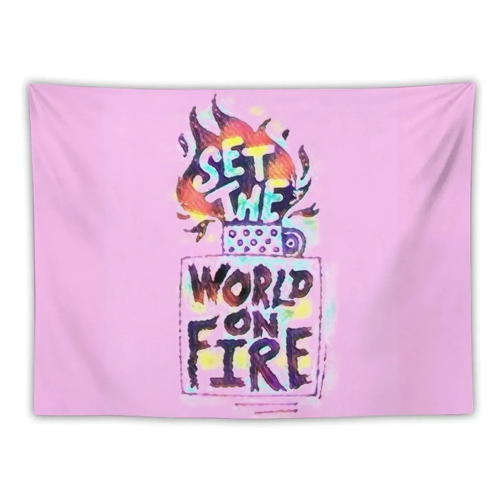 SET THE WORLD ON FIRE - CHERRY VANILLA Tapestry Wallpapers Home Decor Wallpaper Bedroom Tapestry