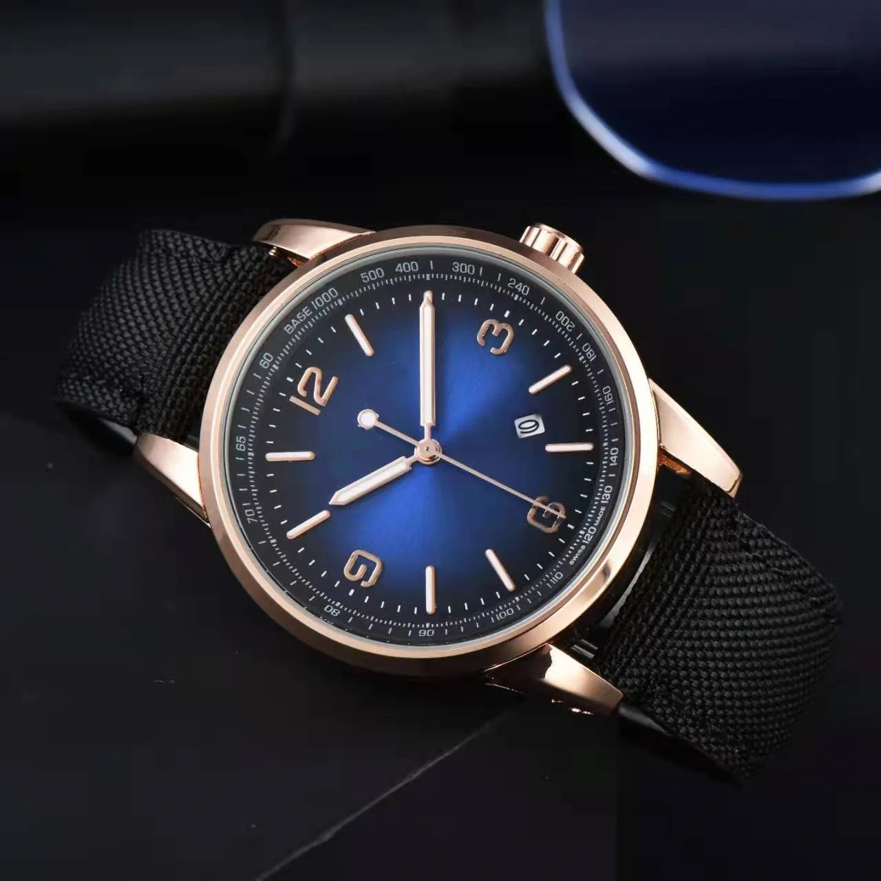 

Men's Business Casual Watch, Nylon Canvas Band, Stainless Steel Case, Quartz Movement, Date Function, Waterproof Daily Timepiece ound Dial with Tachymeter Scale, Date Window, Casual Business Wristwatch