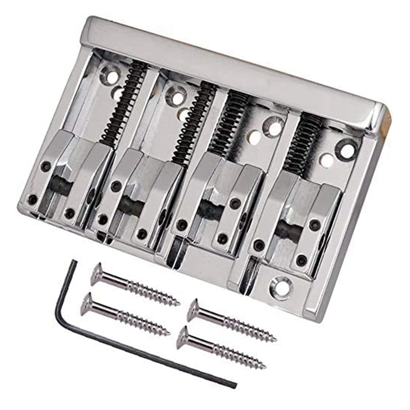 4-String Electric Bass Bridge High-End Roller Saddles Bridge Tailpieces Suit For Bass Guitar Replacement Accessories