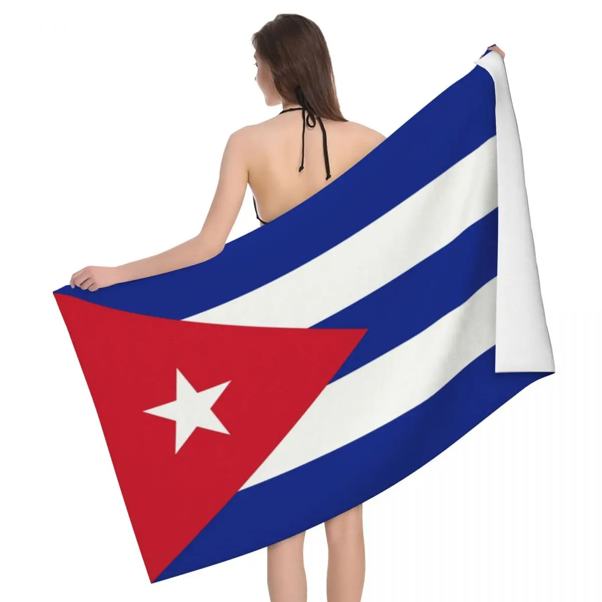 Customized Flag Of Cuba Quick Drying Microfiber Beach Bath Towel Super Soft Cuban Patriotic Yoga Bathroom Towels