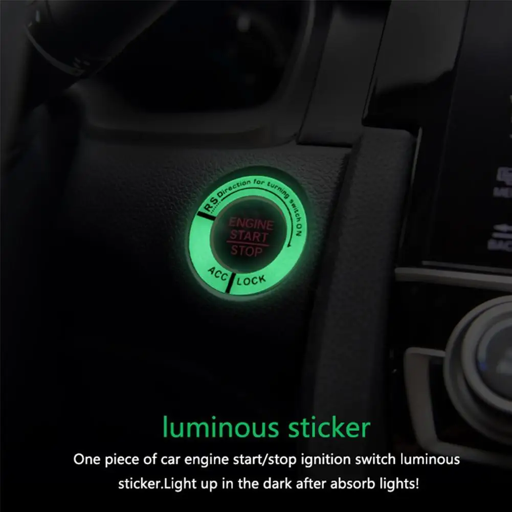 Night Luminous Car Ignition Key Stickers Auto Motorcycle 3D Decals Decoration Key Fluorescent Circle