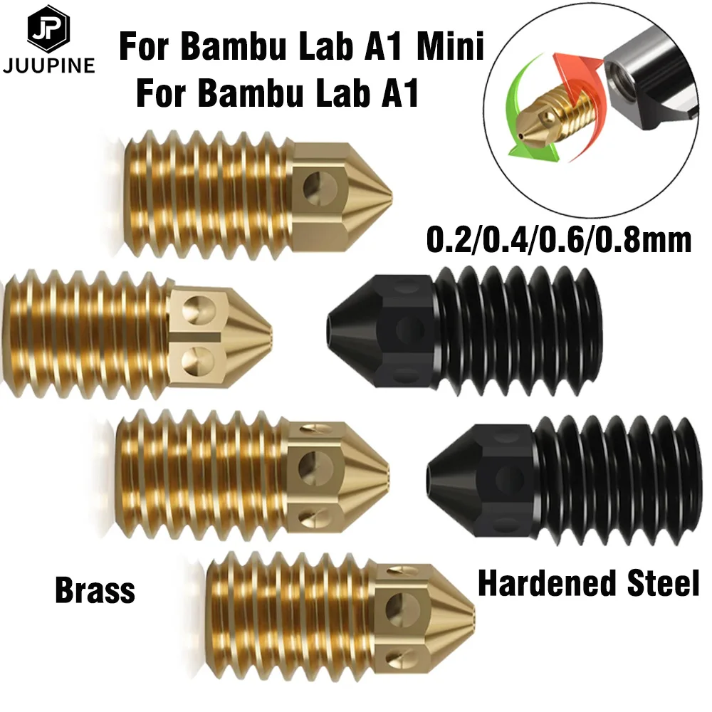 

Для Bambu Lab A1 аксессуары Bambu Lab A1 маленький наконечник Kit латунная закаленная сталь 0,2 0,4 0,6 0,8 для Bambulab A1 обновление Hotend