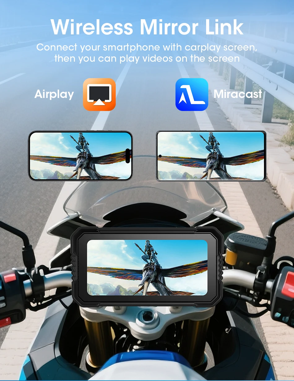 Srnubi Carplay Motorrad für BMW R1200GS/ R1250GS/ R1300GS /S1000XR Moto Navigationsdisplay Android Auto IPX7 Wasserdicht – Detail 4