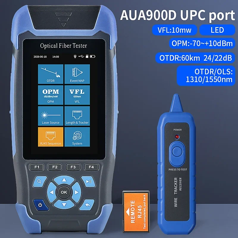 AUA900D mini pro OTDR Reflectometer 9 functions in 1 device OPM OLS VFL Event Map RJ45 Ethernet Cable Sequence Distance Tracker