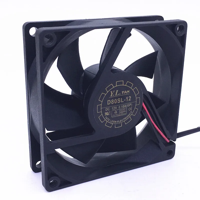

YL FAN D80SL-12 DC 12 В 0,10 А 80x80x25 мм 2-проводной охлаждающий вентилятор