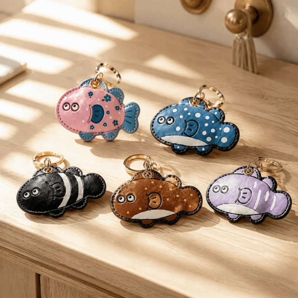 Leather Candle Leather Keychain Candle Shaped Cartoon Candlestick Design Christmas Candle Keychain Hanging Ornament Portable