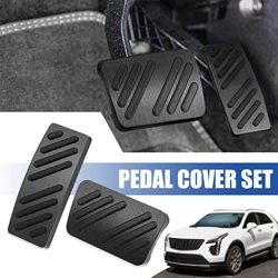 Uxcell Automatic Brake Gas Pedal Pads Mats Cover Kit for Cadillac XT4 XT5 XT6 2014-2021 Black Car Interior Accessories