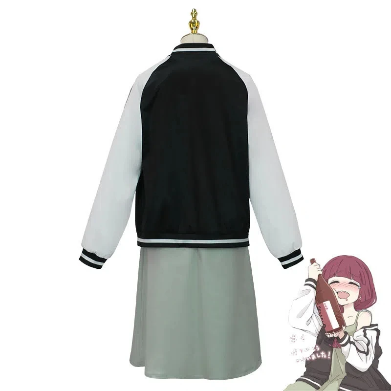 Аниме Bocchi Le Rocher! Униформа 35,aire, косплей Hiroi Kikuri, тянуть бейсбол, манто, размера à bretelles vert haricot