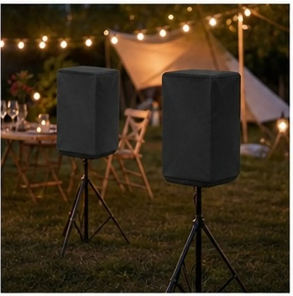 2Pcs Speaker Protective Cover Waterproof Dustproof Oxford Cloth Outdoor Cover for Large Speakers on Stand Boat Speaker Protector