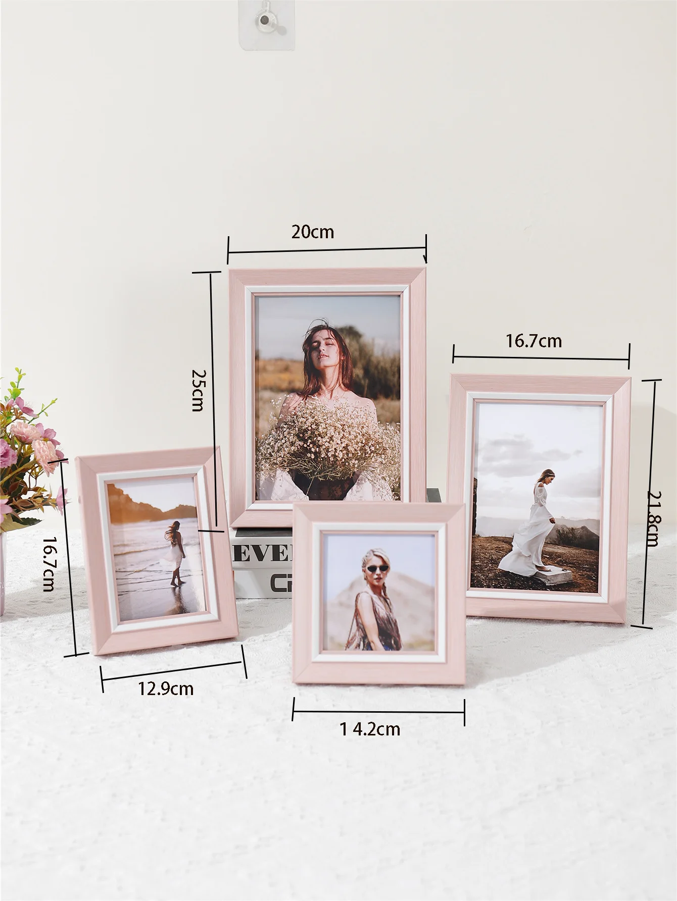 Nordic powder light luxury picture frame Plastic picture frame with HD Plexiglass fashion modern style pink picture frame