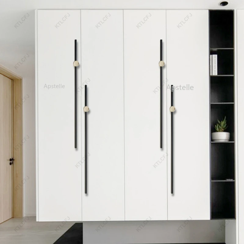 

Nordic Cabinet Door Handles Drawer Aluminum Handles Furniture Accessories Modern Minimalist Gold Black Wardrobe Door Handles