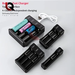 18650 Battery Charger 1/2/3/4 Slots Dual For 18650 Charging 4.2V Rechargeable Lithium Battery Charger