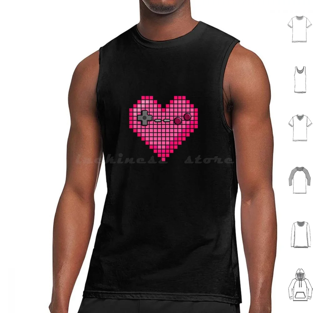 Cute Gaming Noob-Video Game Girl Retro Gaming Pixel Heart Tank Tops Print Cotton Dab Dabbing Game Noob Heed Oof Game Block
