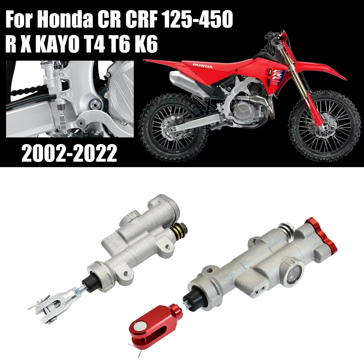 

New Motorcycle Rear Brake Master Cylinder For Honda CRF 250R 450R CR125R CR250R CRF250R CRF450R CRF250X CRF450X Kayo T4 T6 K6