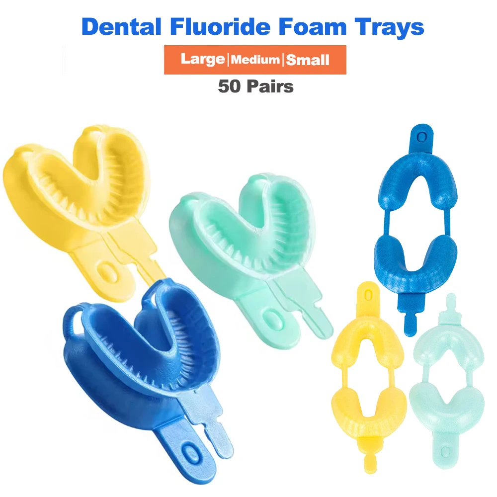 

Disposable Dental Fluoride Gel Foam Trays Dual Arch for Children Pediatric Supplies Large Medium Small