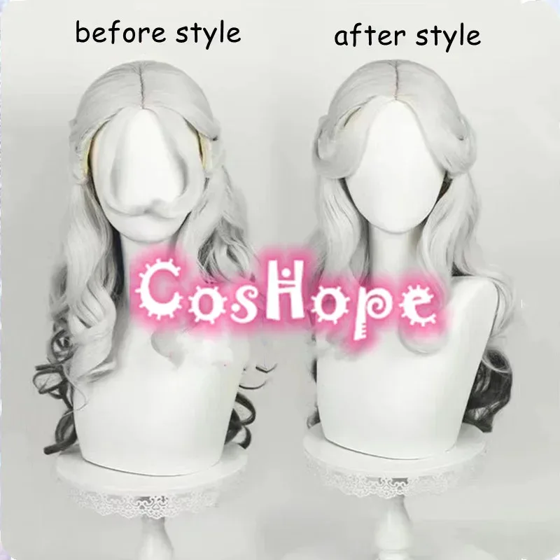 Peruka Ada Mesmer Kręcone Falowane Czarno-Szara Peruka Anime Cosplay Odporna na Ciepło Syntetyczna Peruka;3,c'5.b;8'