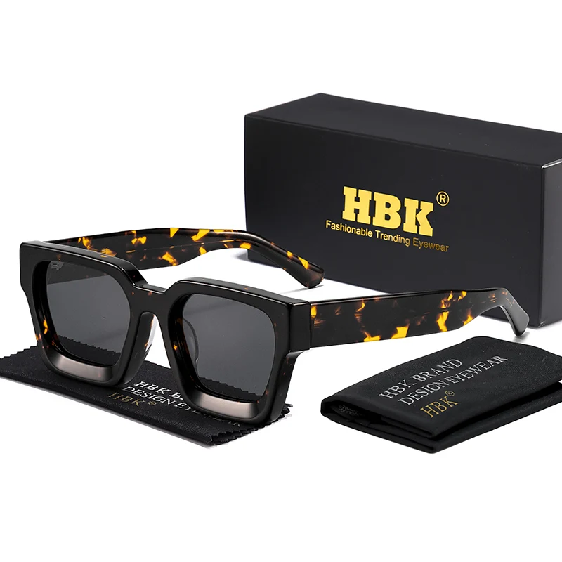 HBK Marke Mode TAC Acetat Quadrat Sonnenbrille Männer Polarisierte Hohe Qualität Fahren Sonnenbrille Frauen Designer Oculos Uv400 Fall – Detail 19