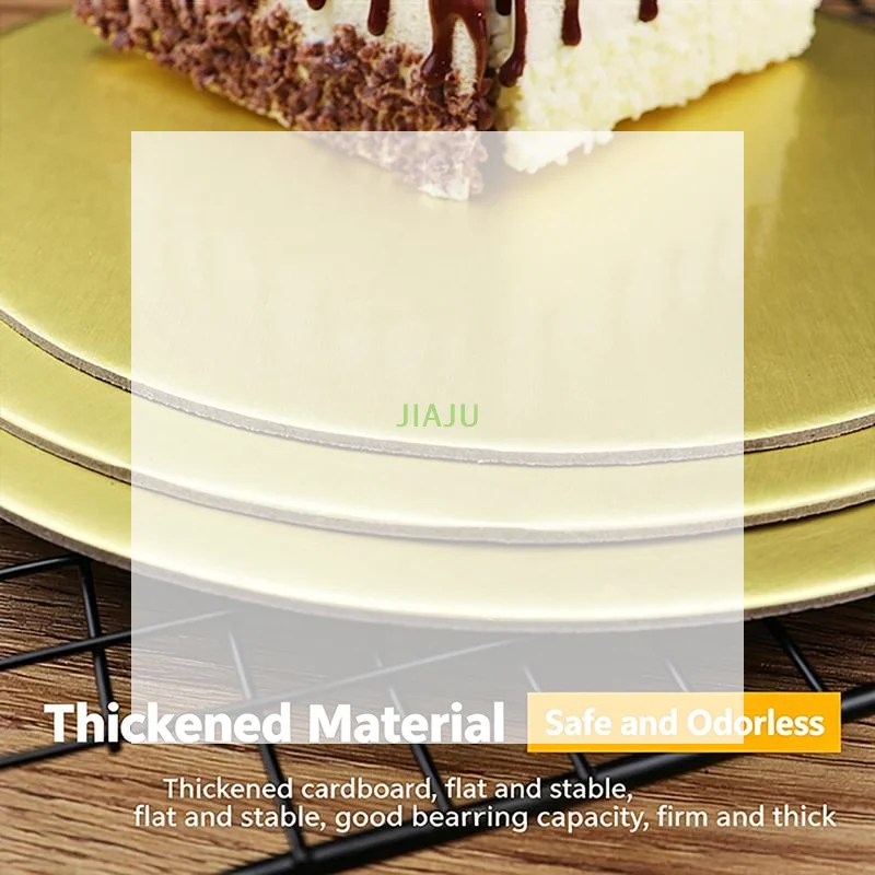 ~10pcs Durable Inch Round Cake Board Golden Cardboard Cake Cardboard Circle Dessert Tray Baking Cakes