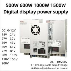 500W 600W 1000W 1500W 디지털 디스플레이 전원 공급 장치 조절 가능 12V 15V 24V 36V 48V 68V 72V 85V 110V 150V AC-DC 산업용 SMPS