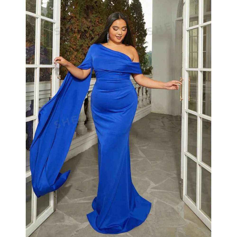 

Elegant Evening Dresses Sloping Shoulder Sloping Slim Smooth Silhouette Mermaid Prom Dresses Floor Length Evening Party Growns
