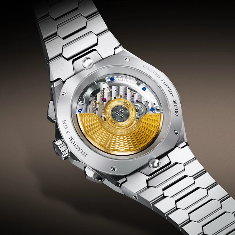 LUCKY HARVEY Men Automatic Mechanical Watch Grade 5 Titanium Case Hour Chiming CAL.LH003 Movement Waterproof Luxury Wristwatch