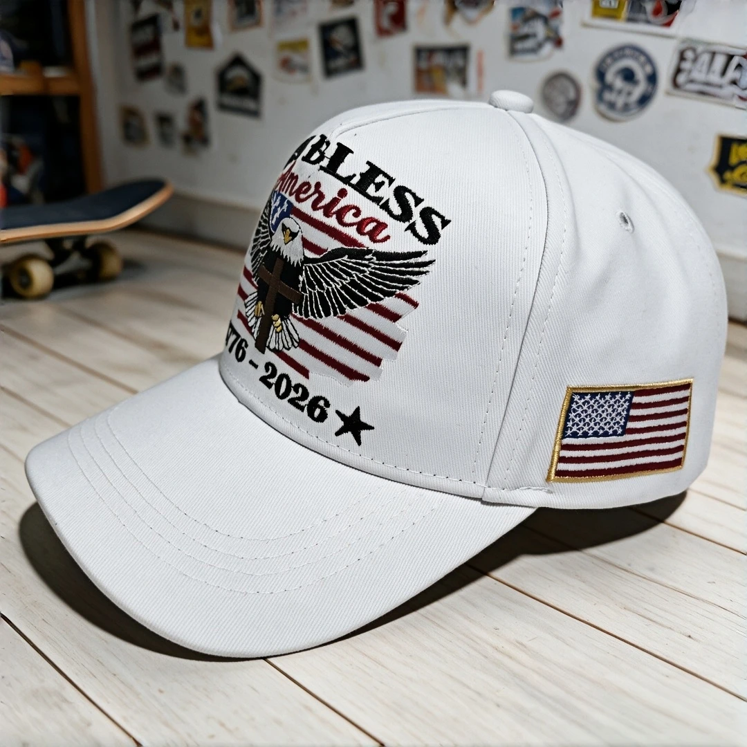 250th Anniversary USA Hat Embroidered Patriotic Baseball Cap 1776-2026 Independence Day Cap Adjustable Hat for Men Women