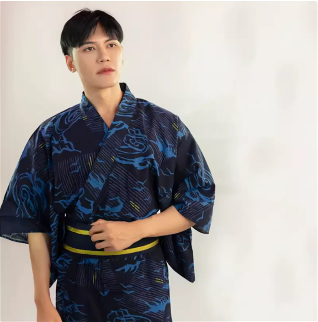 

Kimono men's summer pure cotton yukata Japanese traditional classical formal attire