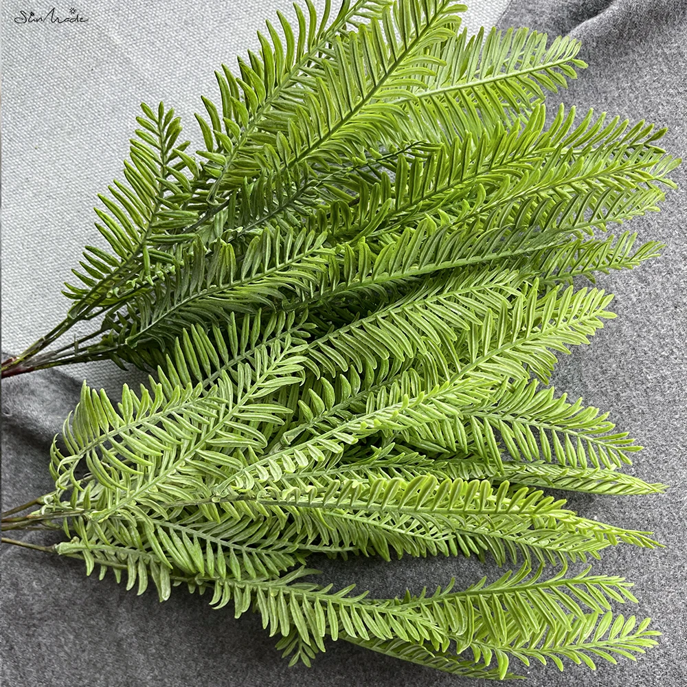 SunMade INS Feather Fir Grass Plastic Artificial Plants Home Wedding Decoration Garden Decor Plantas Artificiales Fake Leaves