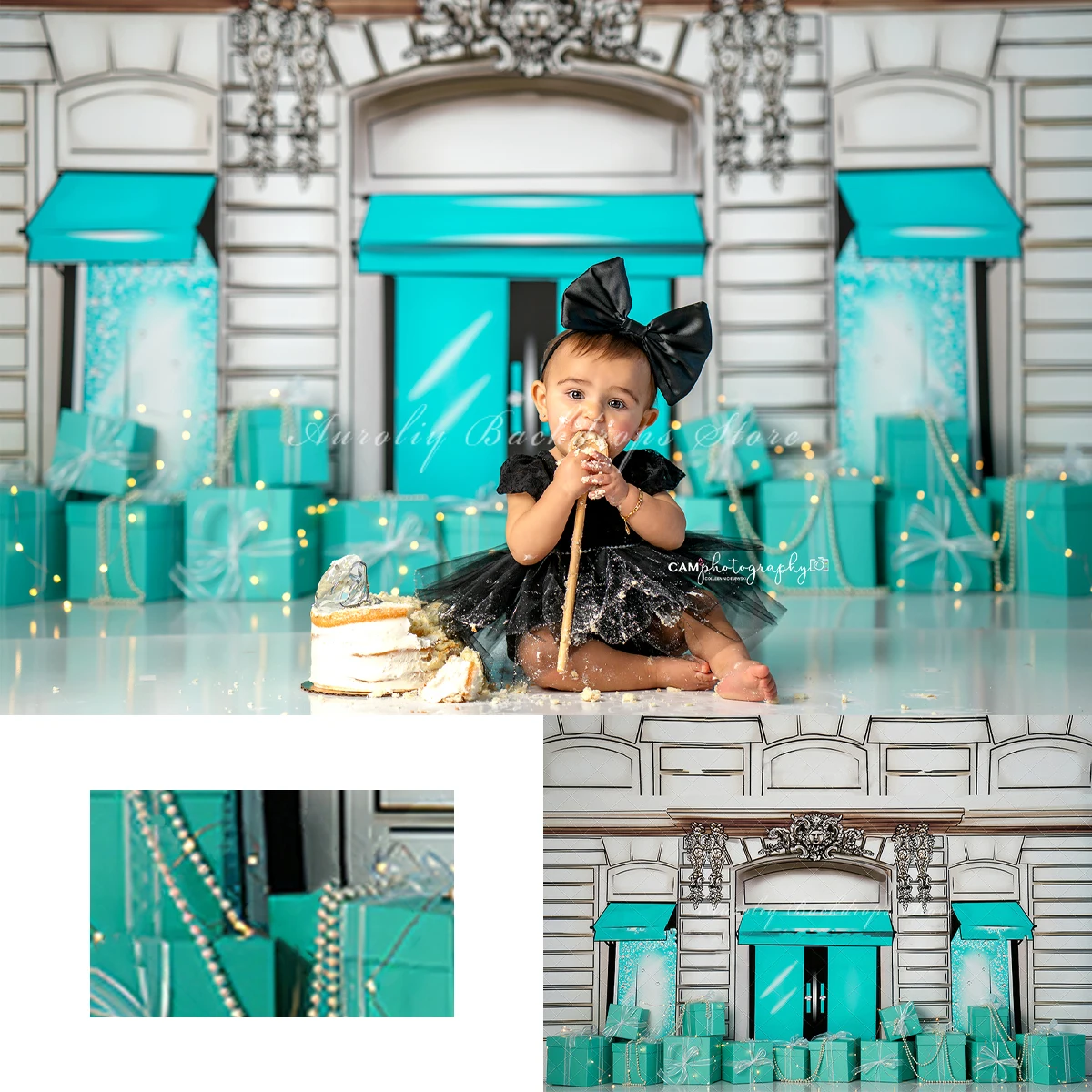 

Fifth Avenue Shopping Paradise Background Cake Smash Kids Adult Photography Prop Child Baby Decor Studio Photo Jewelry Backdrop