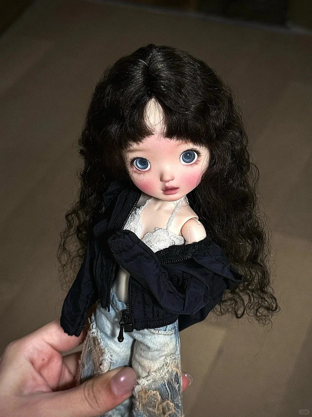 

New sd BJD doll 25cm Girl Smile 1/6-tan nimo large head series doll resin material DIY makeup Gift model toy Free shipping