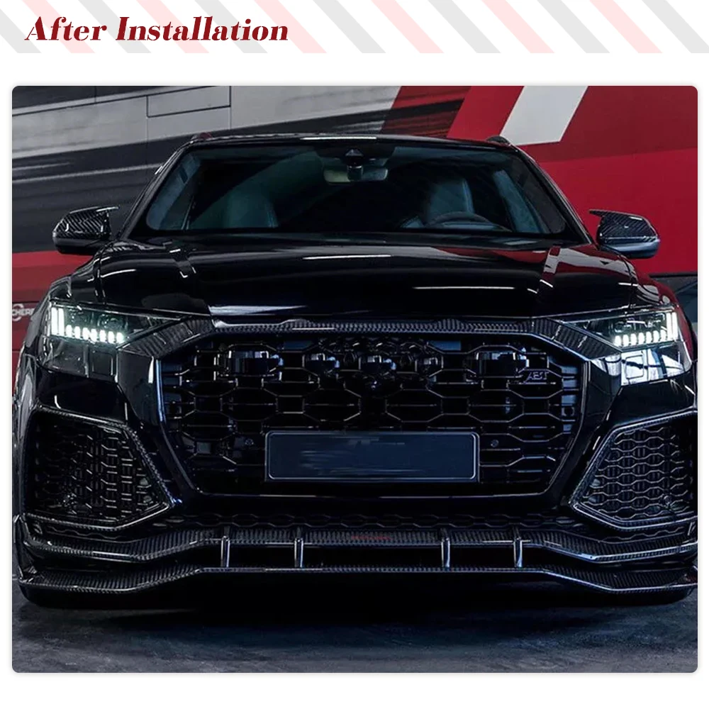 DRY Carbon Mirror Cover Caps For Lamborghini Urus Audi Q8 SQ8 RSQ8 2020-2023 Add ON Real Carbon Side Mirror Shell No Lane Assist