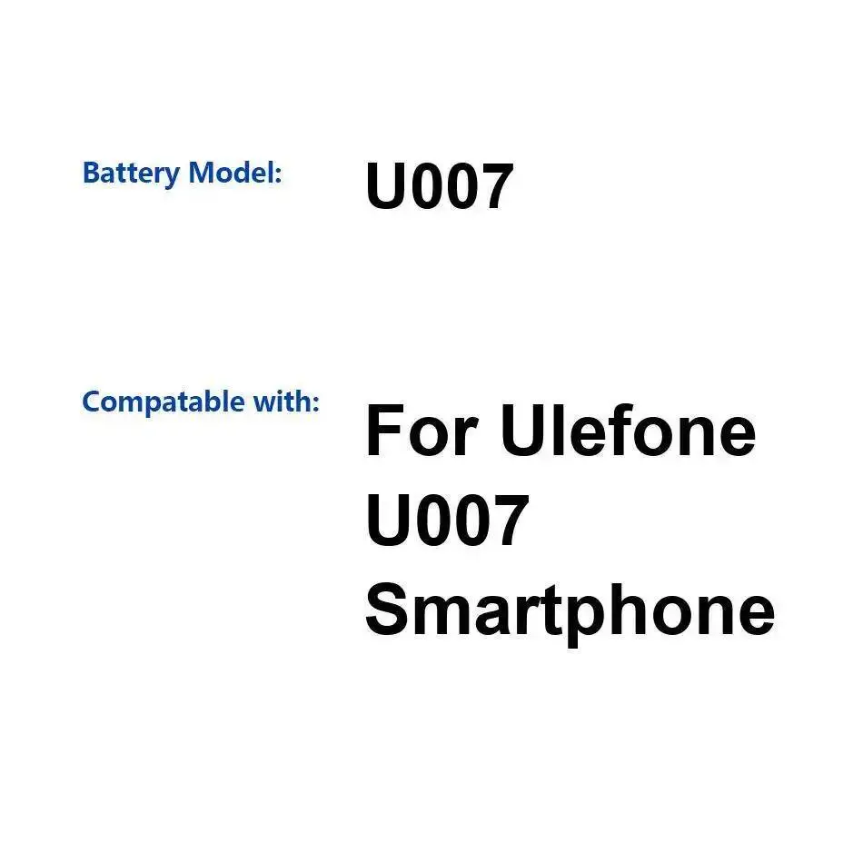 

Аккумулятор мобильного телефона, быстрая зарядка, хорошая низкая температура для Ulefone U007 2200 мАч