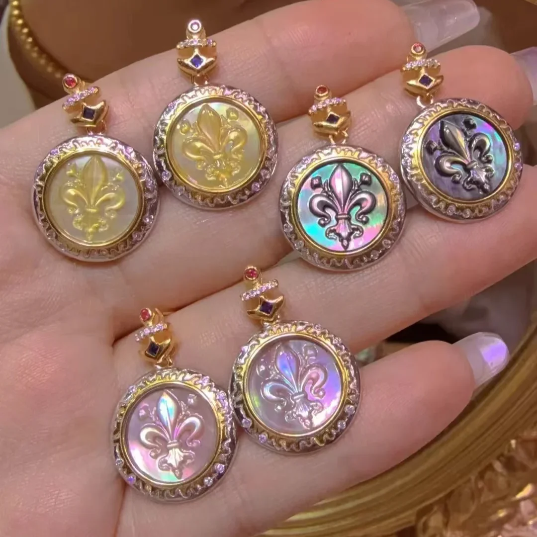 CamEO Earrings S925 Silver Exquisite Craftsmanship Iridescent For Shell Carving Deep Sea For Butterfly Fashion Jewelry
